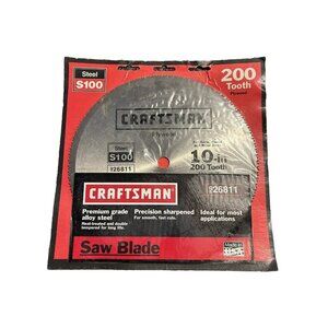 Craftsman 26811 10" x 200 Tooth Saw Blade Crosscut Plywood Power Tool Accessory